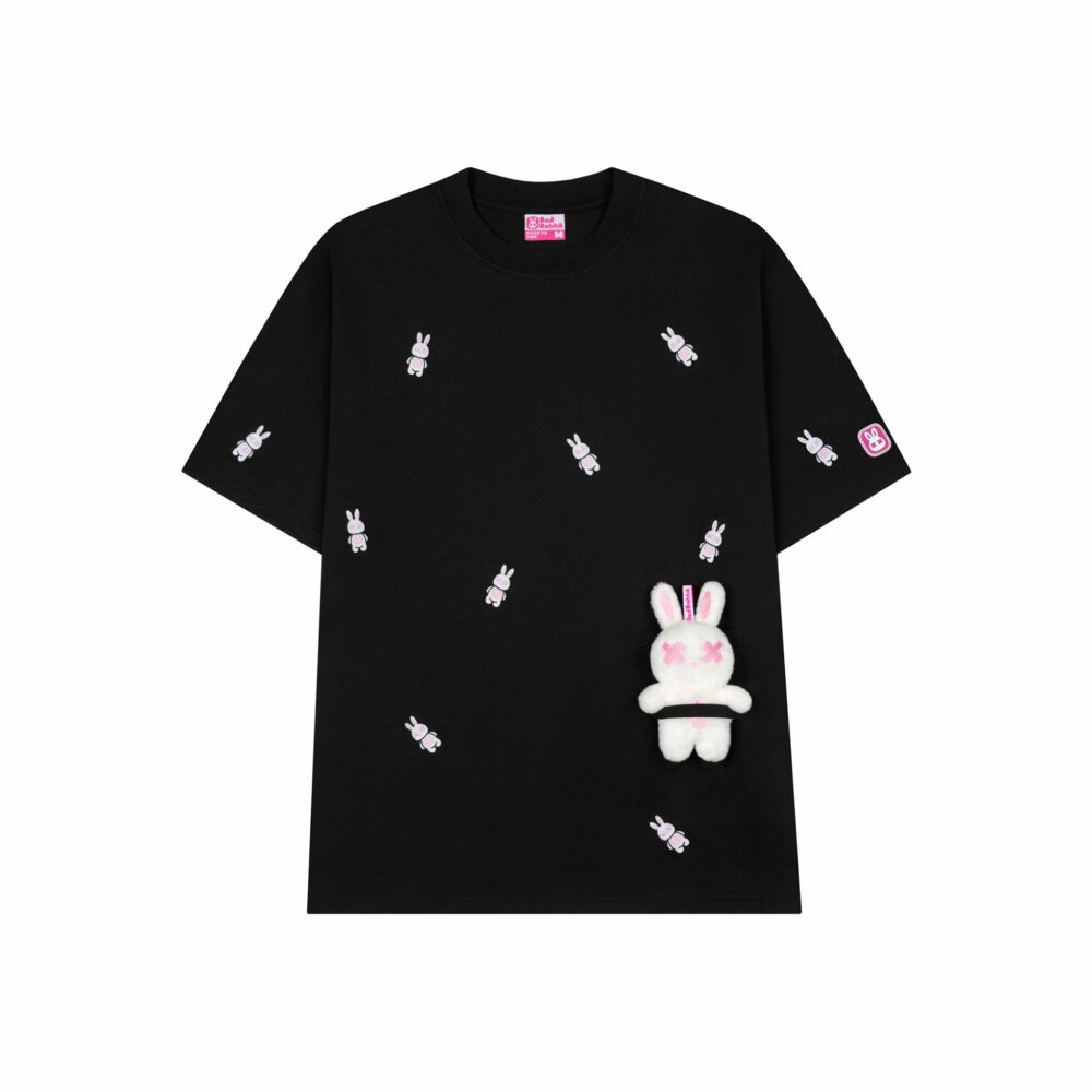 Black Graphic T-Shirt "Bunny Scatter" TS999