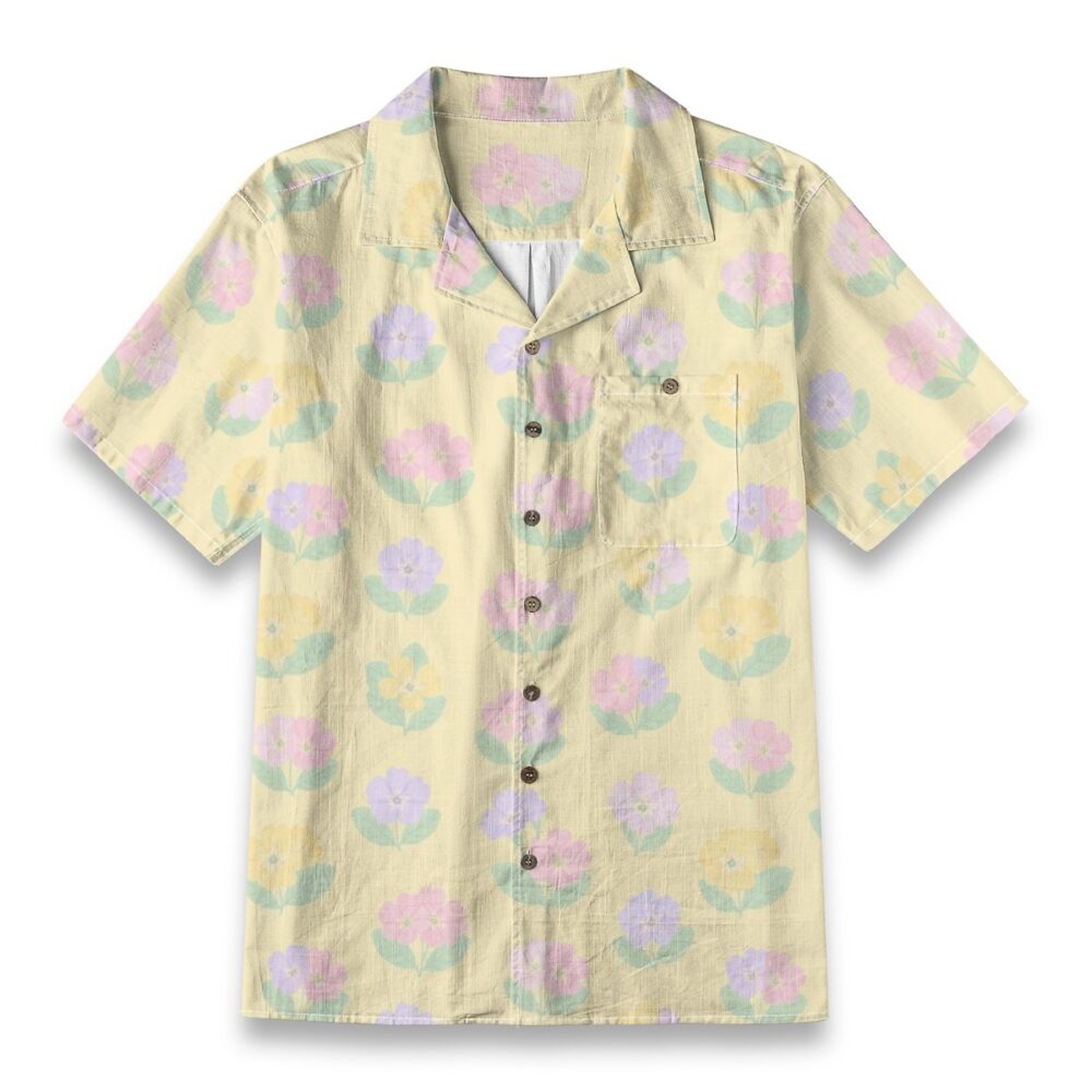 Primrose Pastel Yellow Spring Floral Summer Shirt