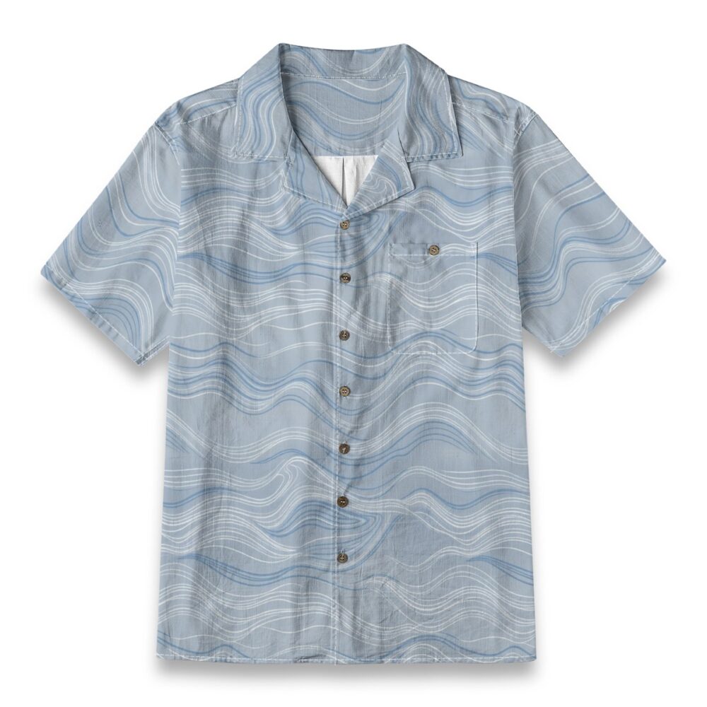 Coastal Flowlines Soft Ocean Breeze Beach Shirt