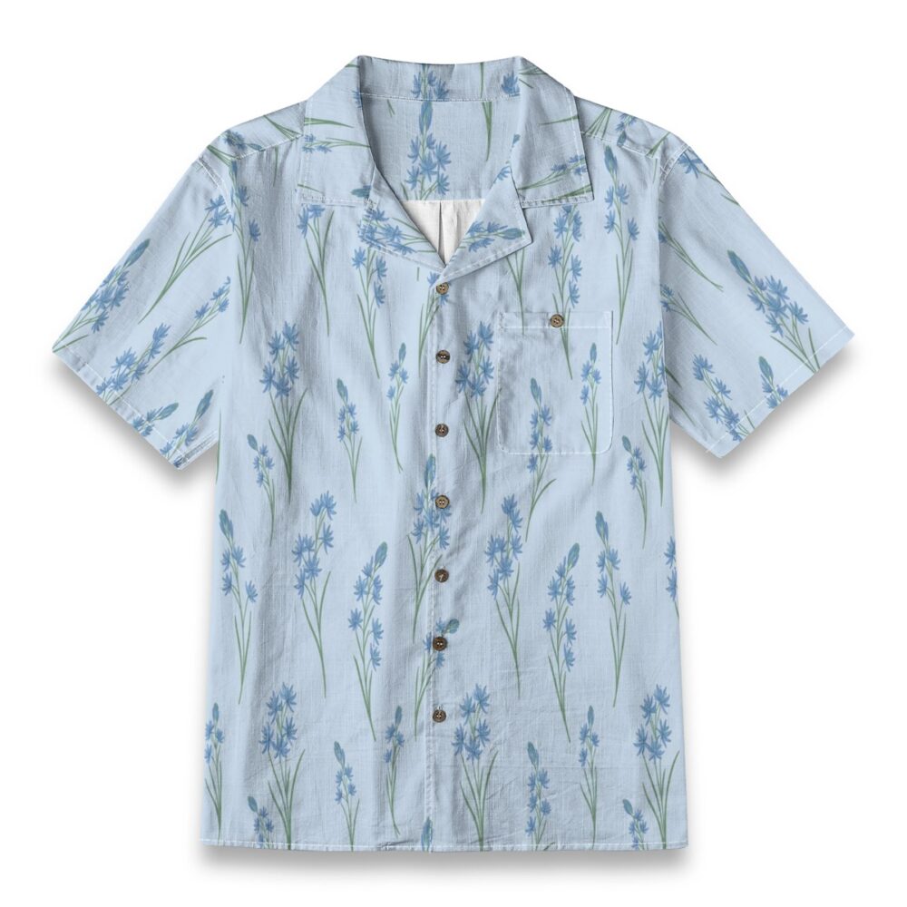 Camassia Blue Meadow Floral Summer Shirt
