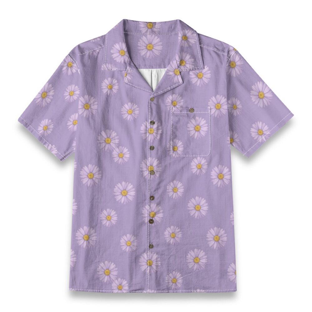 Aster Blossom Lavender Soft Floral Hawaiian Shirt