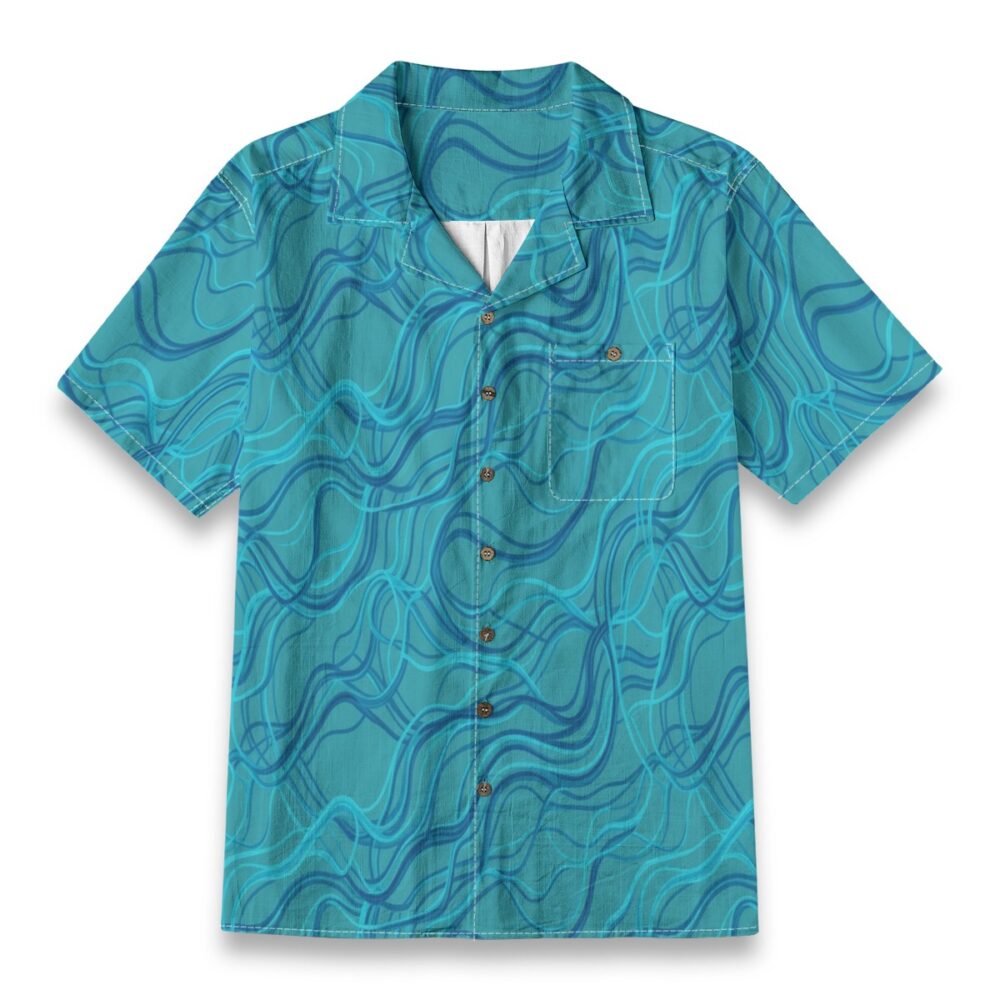Sea Current Mesh Teal Ocean Resort Shirt